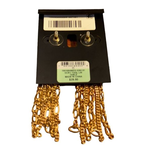 I.N.C. Gold-Tone Crystal, Toggle & Chain Tassel Linear Drop Earrings - Picture 2 of 3
